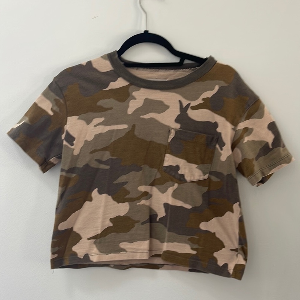 Madewell x small bunny camo crop top